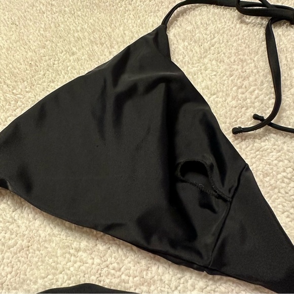 Black Wrap Halter Bikini Bra Top - Picture 5 of 6
